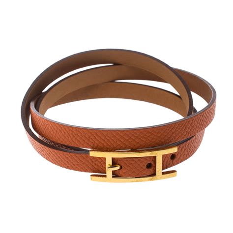 bracelet hermes hapi 3 mm|Hermes leather wrap around bracelet.